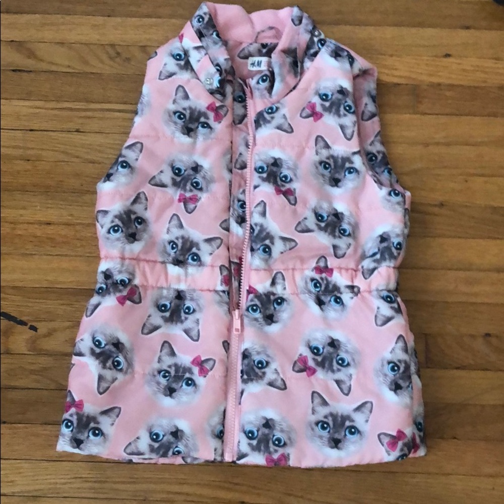 Pink Kitty Cat Zip Up Vest